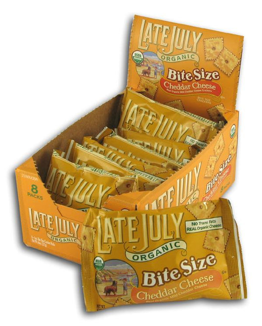 Late July Bite Size Cheddar Crackers Lunch Packs Organic - 8 ozs.