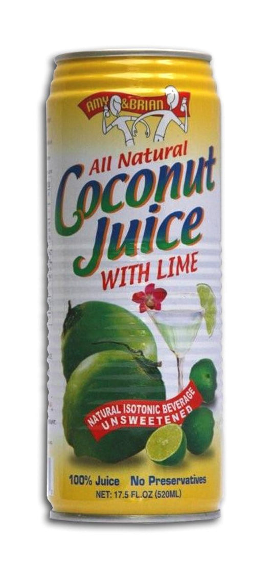 Amy & Brian Coconut Juice with Lime - 12 x 17.5 ozs.