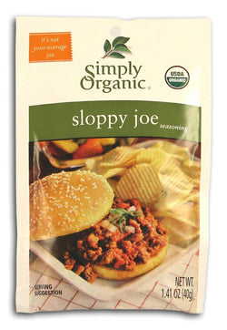Simply Organic Sloppy Joe Seasoning Organic - 3 x 1.41 ozs.