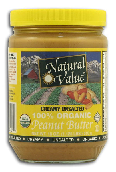 Natural Value Peanut Butter Creamy No-Salt Organic - 18 ozs.