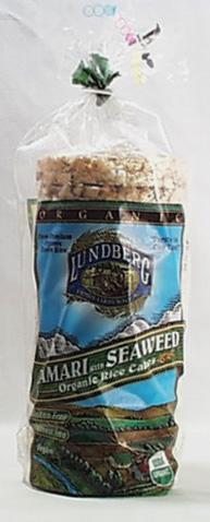 Lundberg Rice Cakes Tamari & Seaweed Organic Gluten-Free - 12 x 8.5 ozs.