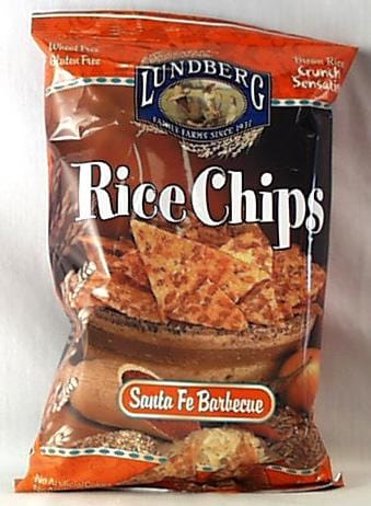 Lundberg Rice Chips Santa Fe Barbeque Gluten-Free - 3 x 6 ozs.