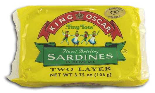King Oscar Sardines Brisling Tiny Tots in Olive Oil - 3.75 ozs.