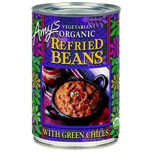 Amy's Refried Beans with Green Chiles Organic - 12 x 15.4 ozs