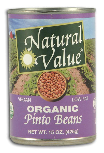 Natural Value Pinto Beans- Canned Organic - 12 x 15 ozs.