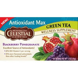 Celestial Seasonings Antioxidant Max Blackberry Pomegranate Green Tea - 6 x 1 box