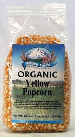Azure Farm Popcorn Yellow Organic - 4 x 40 ozs.