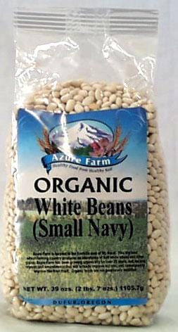 Azure Farm White Beans Small Navy Organic - 4 x 39 ozs.