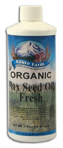 Azure Farm Flax Seed Oil Fresh Organic - 16 ozs.