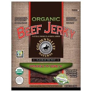 Golden Valley Natural Beef Jerky, Sweet N' Spicy, Organic - 24 x 3 ozs.
