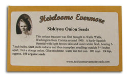 Heirlooms Evermore Siskiyou Onion Seeds, Organic - 150 seeds
