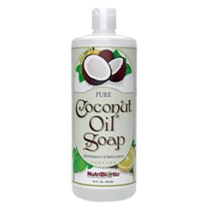 Nutribiotic Pure Coconut Oil Soap, Peppermint & Bergamot - 32 ozs.