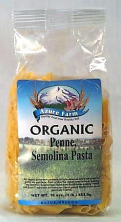 Azure Farm Penne Semolina Pasta Organic - 4 x 16 ozs.
