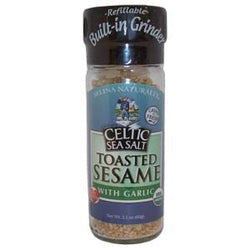 Celtic Sea Salt Sesame Salt Grinder, Garlic, Organic - 2 ozs.