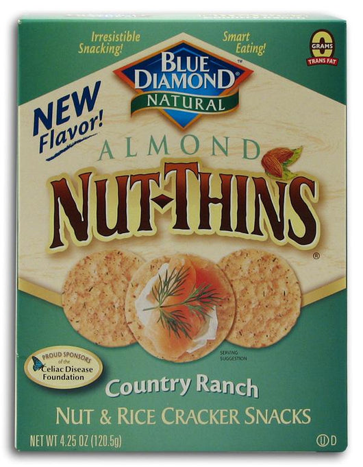 Blue Diamond Almond Nut Thins Country Ranch - 12 x 4.25 ozs.