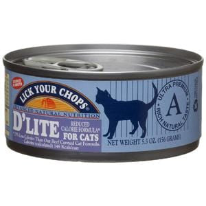 Lick Your Chops Cat Food, Canned, D'Lite, Reduced Calorie - 24 x 5.5 ozs.