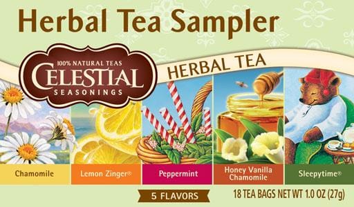 Celestial Seasonings Herbal Tea Sampler - 6 x 1 box