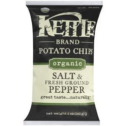 Kettle Foods Potato Chips, Sea Salt & Black Pepper, Organic - 5 ozs.