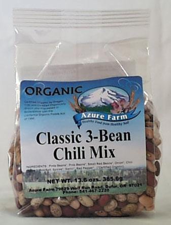 Azure Farm Classic 3-Bean Chili Mix Organic - 8 x 13.6 ozs.