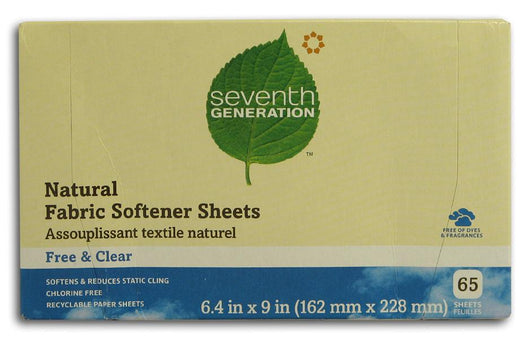 Seventh Generation Fabric Softener Sheets Free & Clear - 12 x 1 box
