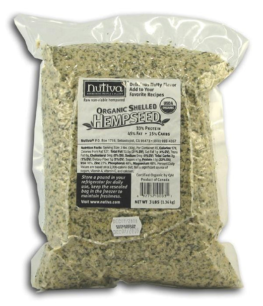 Nutiva Hempseed Shelled Organic - 6 x 3 lbs.