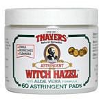 Thayers Witch Hazel with Aloe Vera Astringent Pads Herbal 60 ct