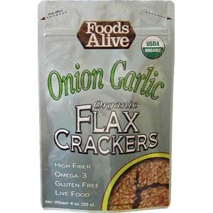 Foods Alive Onion Garlic Flax Crackers Organic - 4 ozs.